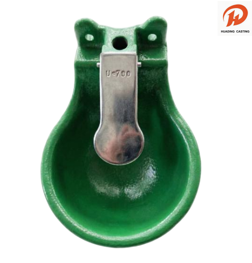 Cuencos de agua potable para ganado de hierro fundido con placa de empuje de acero inoxidable